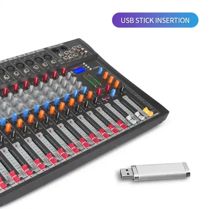 Heißer Verkauf 12 Kanal DJ Mixer Konsole Audio Mixer Verbinden Power Verstärker Audio Soundkarten Mit USB Computer