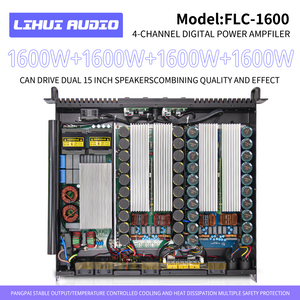 Gold-Panel-Eingangsempfindlichkeit der C-Serie, 1 V, 1600 Watt, 4 Kanäle, 1 HE, professioneller Audio-Leistungsverstärker für Party, Bühne, KTV