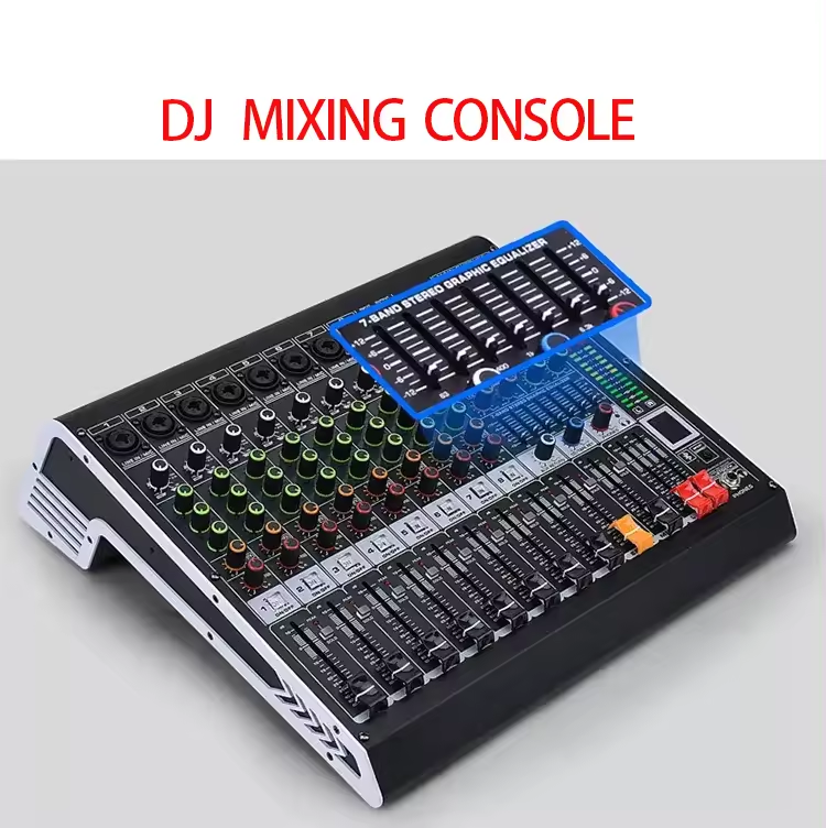 Professionelle Konsole, MP3-Computereingang, integrierter 99-Reverb-Effekt, 8-Kanal-Digital-Audio-Mixer mit USB-Bluetooth-Audio-Mixer