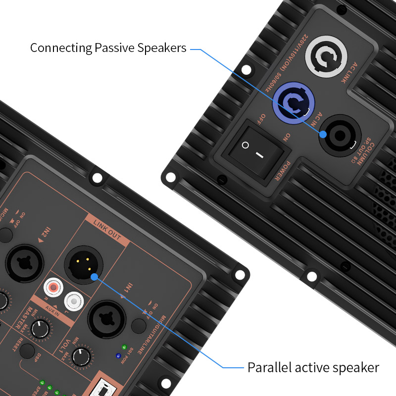 MD1200C Professionelle Subwoofer Line Array Lautsprecher Stereo Audio Schaltung Digital Power Dsp Bord Verstärker Für Outdoor Mobile Bluetooth