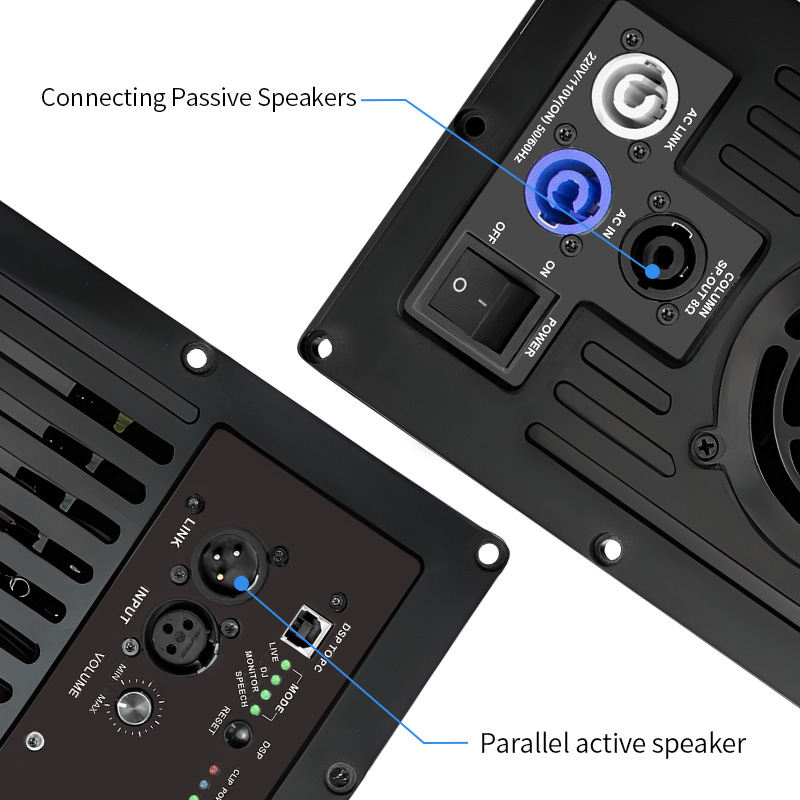 MD1000E 2-Kanal-Subwoofer-Audio-Power-Digital-Aktivlautsprecher-Verstärkermodul