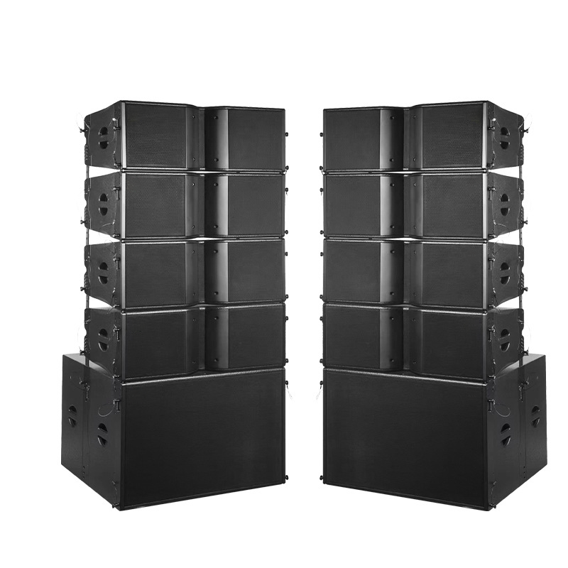  Schwarzer 18-Zoll-Subwoofer, doppelte 12-Zoll-Hängemontage, elegantes und charmantes Aussehen, langlebige ABS-Material-Reihen-Array-Lautsprecher für Touring-Performance