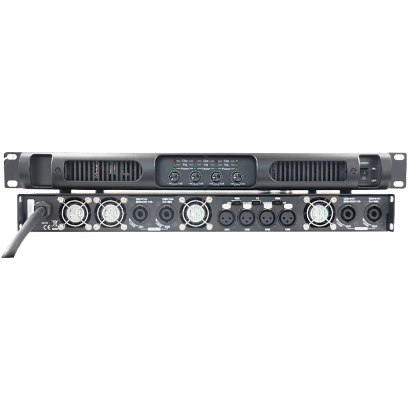 1200 W, Klasse D, 4 Kanäle, 81–90 dB, Stereo-Desktop-Pro-Sound-Verstärker, leistungsstärkerer professioneller Audio-Leistungsverstärker