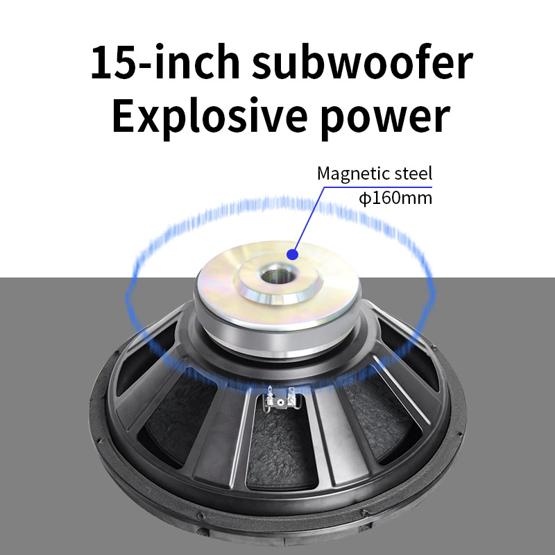 L115A DJ-Lautsprecher mit Stromversorgung, Tonsäulenlautsprecher, professioneller 15-Zoll-Lautsprechersystem-Bass-Subwoofer