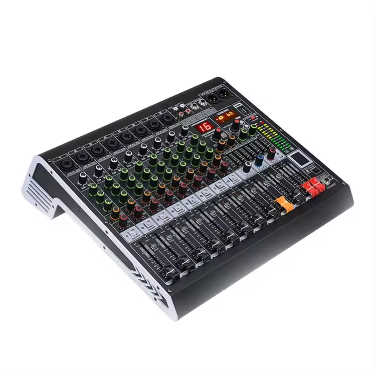 Professionelle Konsole, MP3-Computereingang, integrierter 99-Reverb-Effekt, 8-Kanal-Digital-Audio-Mixer mit USB-Bluetooth-Audio-Mixer