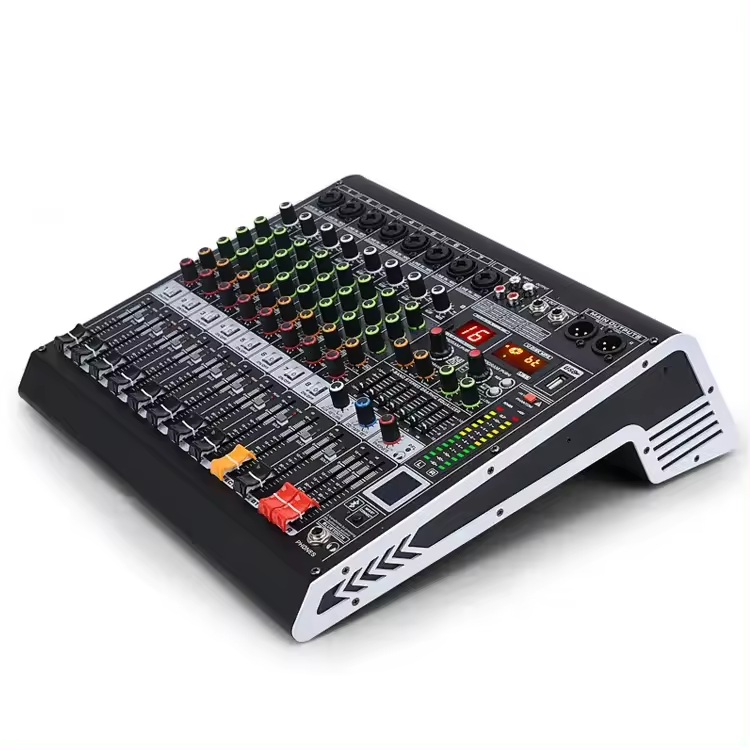 Professionelle Konsole, MP3-Computereingang, integrierter 99-Reverb-Effekt, 8-Kanal-Digital-Audio-Mixer mit USB-Bluetooth-Audio-Mixer